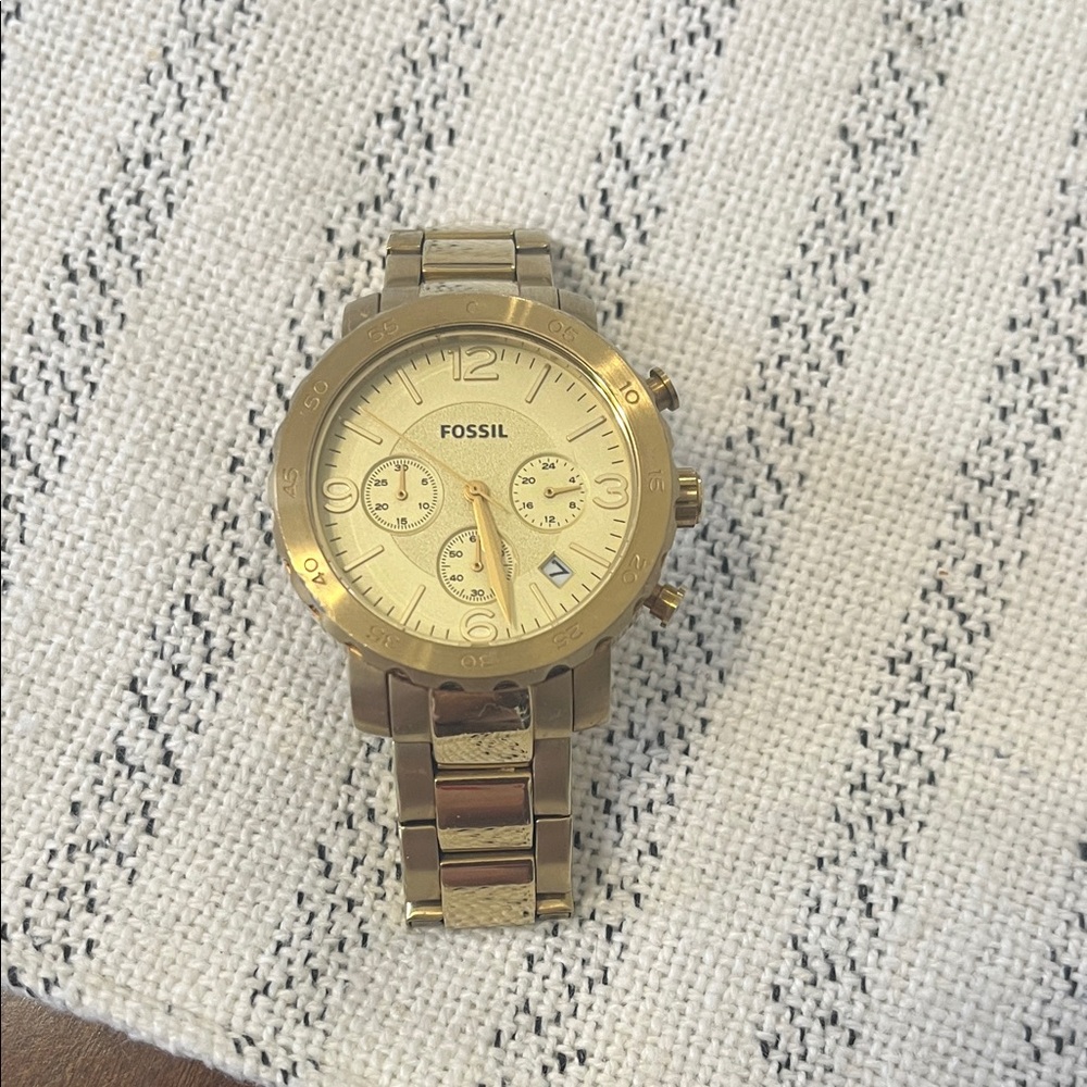 Fossil Gold-Tone Bracelet Chronograph Watch